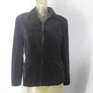 AT velour ladies jacket zipper sz M